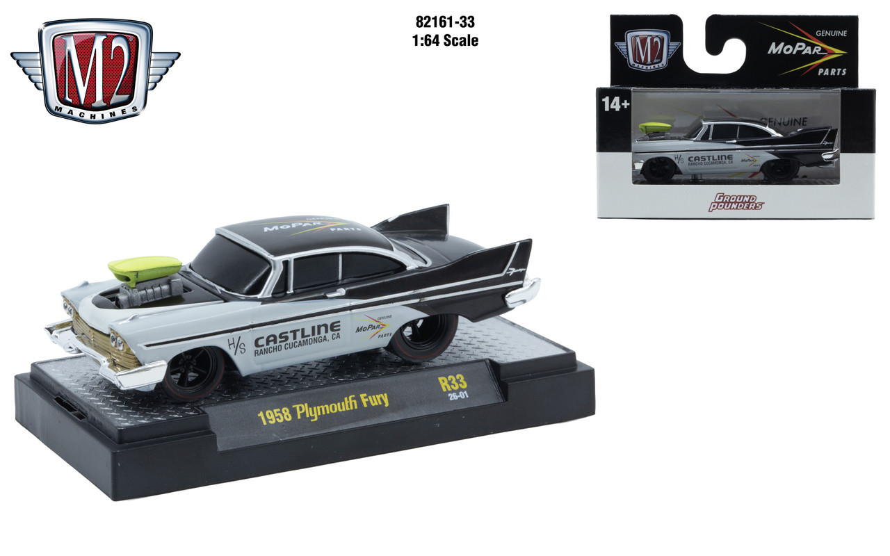 M2 Machines Ground Pounder R33 1958 Plymouth Fury - Sportsamerica